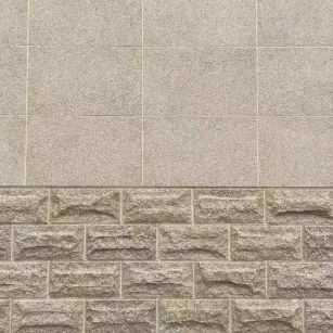 张家界 黄金麻自然面蘑菇石配荔枝面干挂