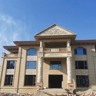 张家界 黄金麻花岗岩别墅外墙干挂