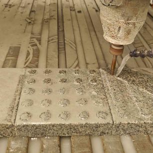 张家界 芝麻白花岗岩石材盲人石、盲道石、盲点石