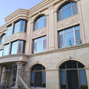 张家界 黄金麻花岗岩别墅外墙干挂