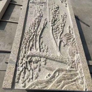 张家界 黄金麻雕刻板浮雕迎客松