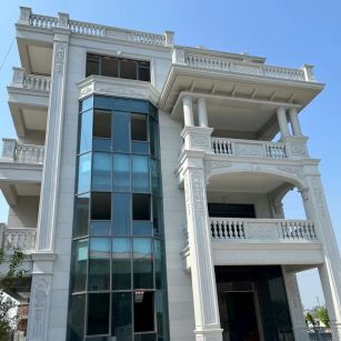 张家界 白麻花岗岩别墅外墙干挂效果展示