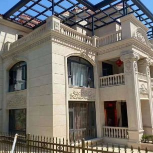 张家界 黄金麻花岗岩荔枝面别墅外墙干挂