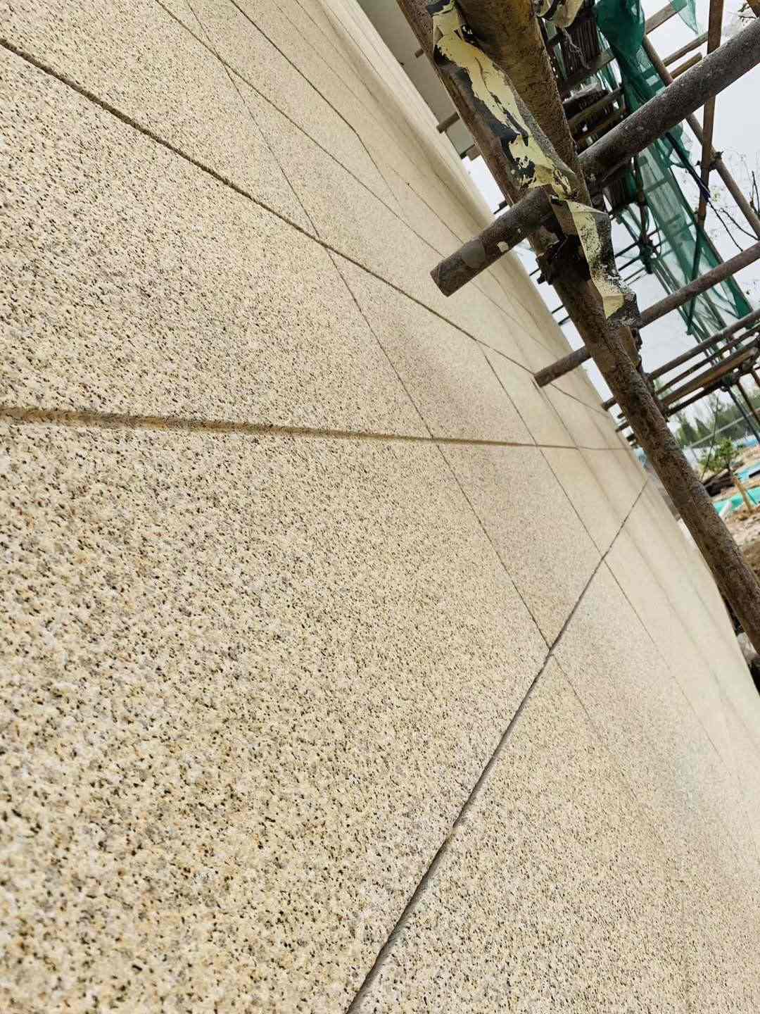 张家界 黄金麻花岗岩荔枝面外墙干挂石材效果示例