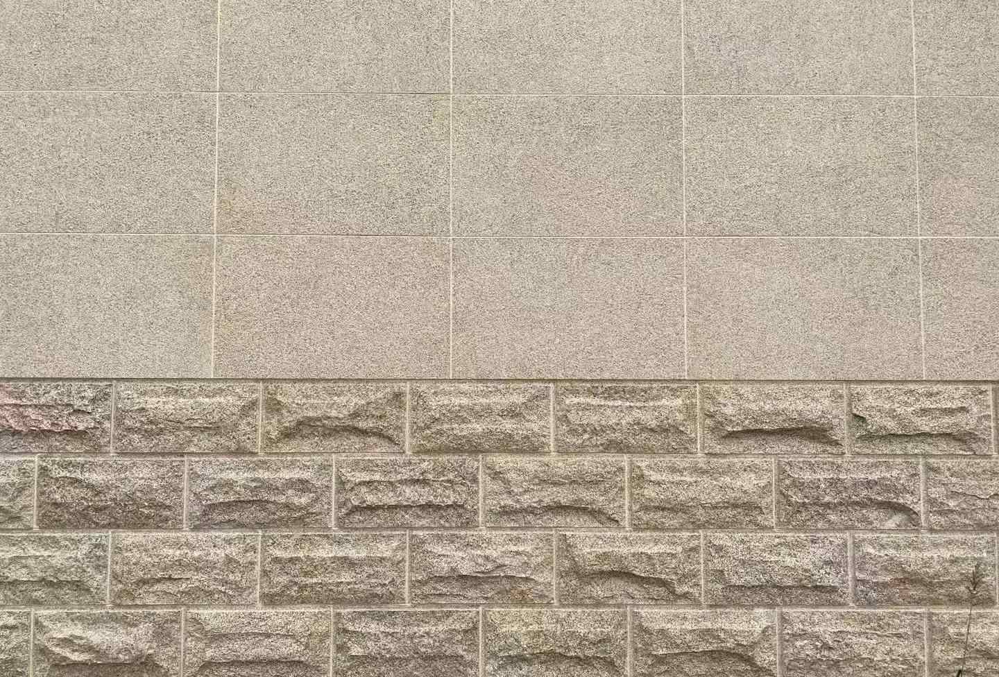 张家界 黄金麻自然面蘑菇石配荔枝面干挂