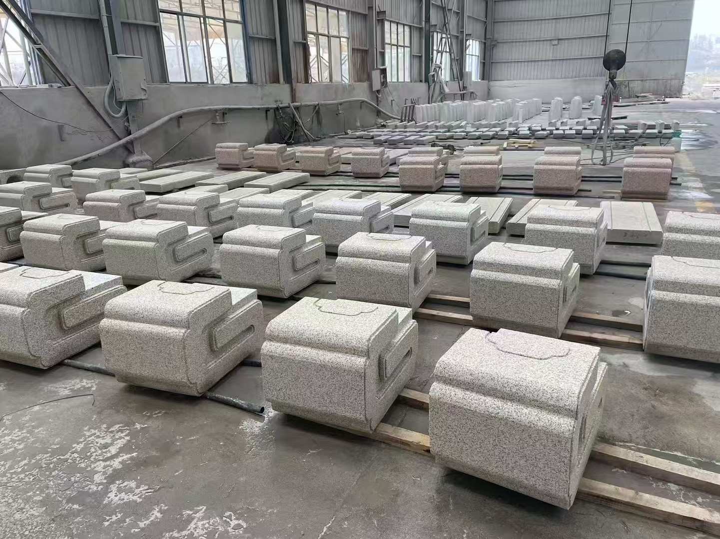 张家界 白麻花岗岩异形加工-石凳，坐凳